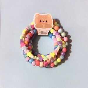 Pastel Cotton Candy - Set of 5 Handmade Beaded Bracelets - Stackable Jewelry